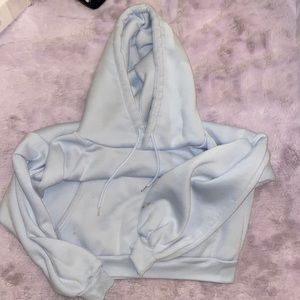 light blue hoodie